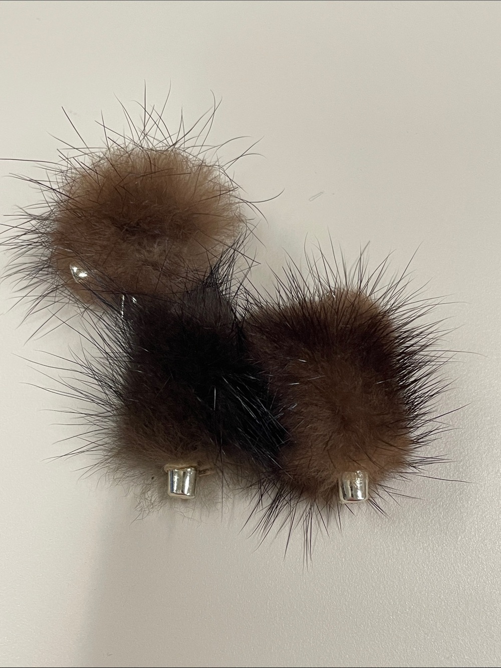 Vintage Real mink Fur Poodle brooch